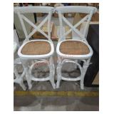 (2) White Modern Farmhouse Bar Stool