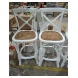 (2) White Modern Farmhouse Bar Stool