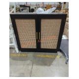 Black Rattan Sideboard Accent Cabinet