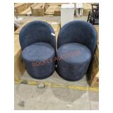 (2) Blue Swivel Chairs