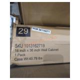 18" x 36" Antique White Wall Cabinet