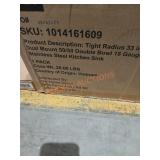 Tight Radius 33" Dual Mount 50/50 Double Bowl 18