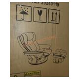 Contemporary Leather Recliner & Ottoman