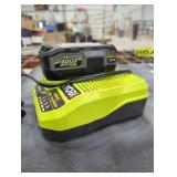 Ryobi 18v 4 ah battery and charger