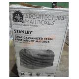 Stanley gray galvanized steel post mount mailbox