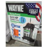 Wayne sump pump 3/4 HP