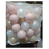 Plastic brown, pearl, and gold balls