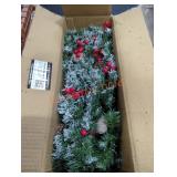 Flocked Garland w/ Pinecones & Cranberries