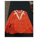 Womens Blouse (Red, XL)