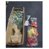 Small Artificial Flocked Tree w/ Lights &