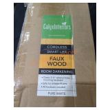 36" x 60" White Faux Wood Room Darkening Blinds