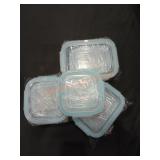 Glass Food Storage Containers W/ Snap On Lids
