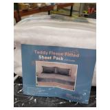 Queen Teddy Fleece Fitted Sheet Pack
