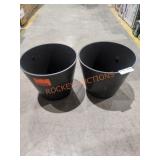 (2) 11.8" Grey Planters