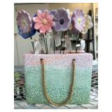 Ceramic Basket And Flower Picks