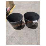 (2) 11.8" Grey Planters
