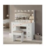 SNOY 11-Drawers Snow White Makeup Vanity with