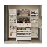 FUFU&GAGA White Wood 31.5" Buffet Wine Cabinet
