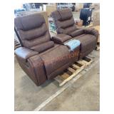 Reclining & Rocking Leather Loveseat