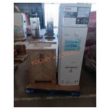 24in wood brown vanity with white top, right hand