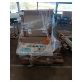 34in white base cabinet, 33in steel sink, steel