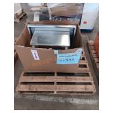 24in steel sink with legs and hoses