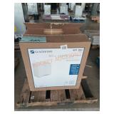 30in white vanity with damage top