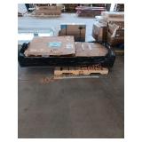 Queen size solid wood bed, metal circle rack