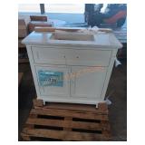 34in white vanity with damage white top