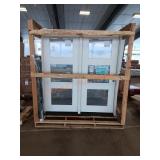 6ft single swing right hand white exterior door