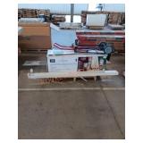 7.5 artificial christmas tree, metal railing,