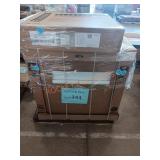 White wall cabinet with mirror, white 36in sink