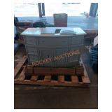 Damage 46in blueish gray vanity with damage top