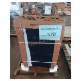 24in Dark blue vanity with white top