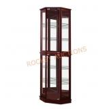 JENLEA 5-Sided Lighted Corner Curio Cabinet