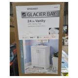 24" White Vanity With Sink Top