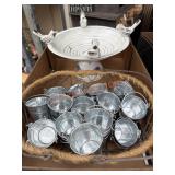 Birdbath And Tin Buckets