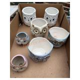 Ceramic Owl Pots