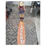 Harvest Sign And Scarecrow