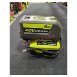 Ryobi 40V Charger With 8Ah Battery