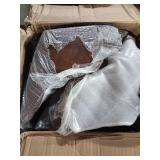 Set of 2 brown leather chairs