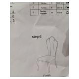 set of 2 beige and gold chairs