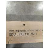 Twin bed with 2 drawers white