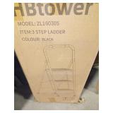 3 step ladder black