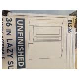 Unfinished 36 in lazy Susan shaker cabinet