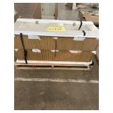 Double-Sink Vanity Wood Slat-Style Cabinet,