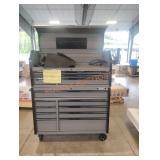 Husky tool bench with outlet