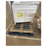 White Multi-Door Bathroom CabinetDamaged