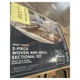 5-Piece Wooden SectionalLight Oak Finish,