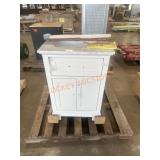 White Single-Sink Bathroom Vanity Cabinet With A
